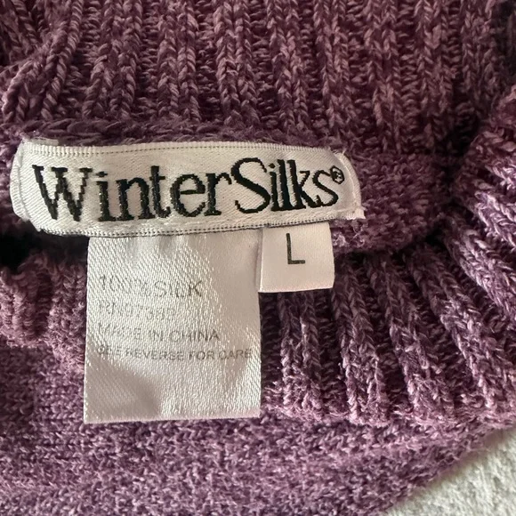 WinterSilks Women's 100% Silk Knit
Sweater Size L Purple Long Sleeve
Crewneck - Picture 8 of 9